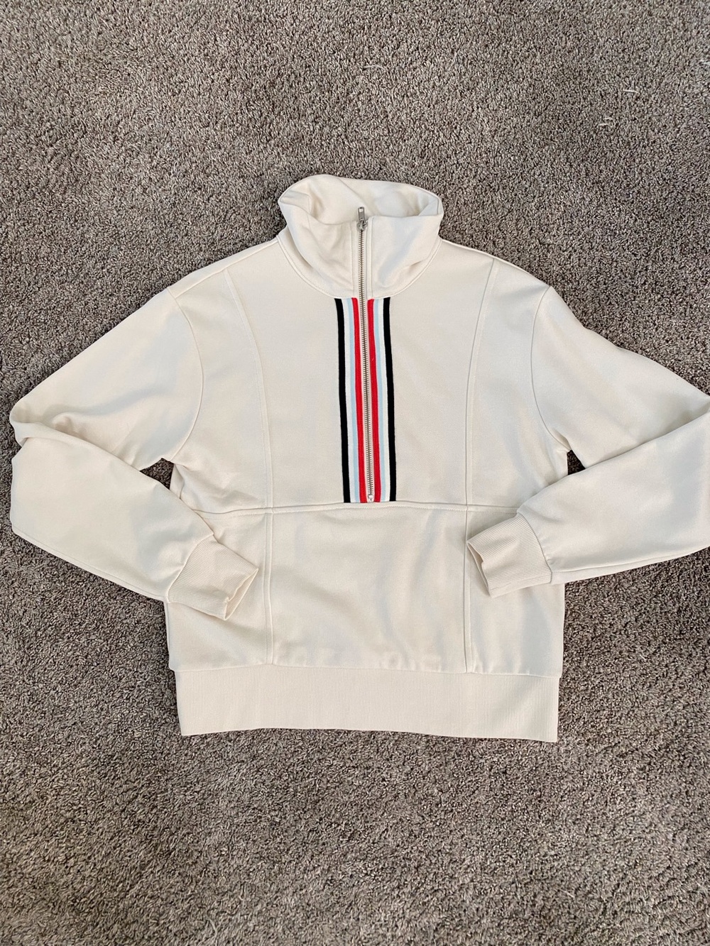Evereve Half Zip With Stripes